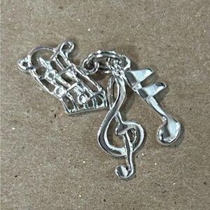 Sterling Silver Music Note Charm Pendant